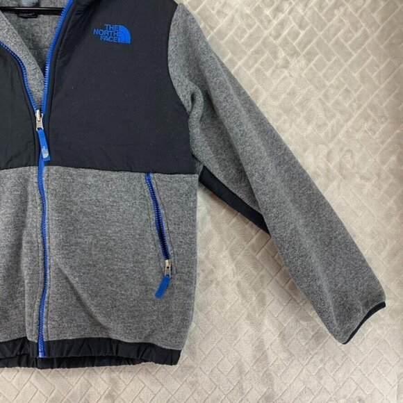 The North Face Youth L 14/16 Fleece Sweatshirt Two Tone Gray Full Zip Logo - Picture 6 of 16